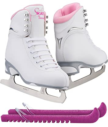 Jackson Ultima Finesse JS180 / JS181 / JS184 Eiskunstlaufschuhe für Damen und Mädchen Bundle mit Guardog Skate Guards verbessert, gerade gestartet 2023