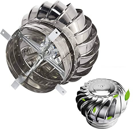 Cappello Eolico Aspiratore Fumi Girevole Inox Per Camini Fabbriche Fattorie Laboratori Cucine Tetti Casa, Proteggi Il Tuo Camino Da Pioggia Umidità, Comignoli Girevoli Per Estrazione Di Fumi