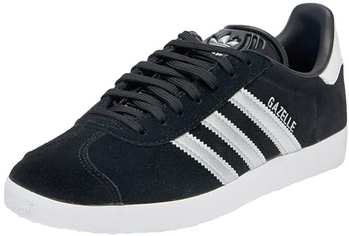 adidas Femme Gazelle Sneaker, Core Black/Silver Metallic/Cloud White, 41 1/3 EU