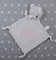 BotoBaby® - Schmusetuch mit Namen und Geburtsdatum - Kuscheltuch - (Beige - Teddybär 3)