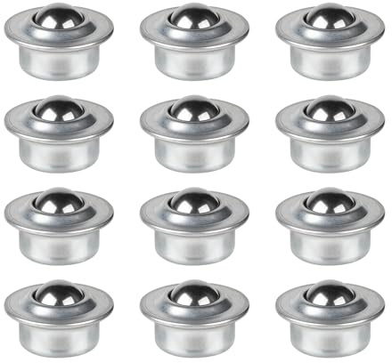 CPROSP 12tlg 15 mm Kugelrollen mit Stahlkugel, Transferlager | Kohlenstoffstahl-Kugelrollenlager; für Förderer, Rollenständer, Getriebe; Tragfähigkeit 15 kg