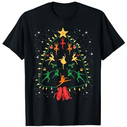 Christmas Tree Ballet Shoes Dancer Star Lightning Bulk T-Shirt