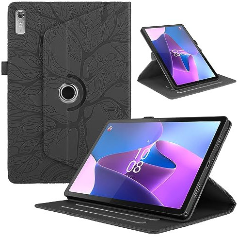 Funda para Lenovo Tab P11 (2nd Gen) 2022 11.5 Pulgadas Cover PU Leather Ángulos Ajustables Tablet FILP Case con Rotación de 360 Grados Carcasa y Función Soporte, Negro