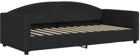 vidaXL Tagesbett, Gästebett 2-in-1, Sofabett Schlafsofa für Schlafzimmer Wohnzimmer, Bettsofa Sofa, Modernes Design, Schwarz 90x200cm Stoff