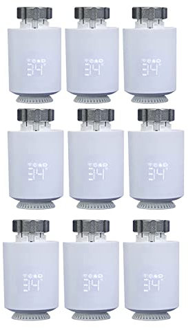 ZTZBFGM Smart Home Heizkörperthermostat Mit 3 Adapter WLAN Heizungsthermostat Digitaler Thermostat Thermostatkopf Thermostat Heizung Smart Steuerung Per App,Energie Sparen,9 stücke