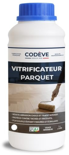 Vitrificateur Parquet - Codeve Bois - 1L - Intérieur - Pour La Protection De Votre Parquet, Plancher Ou Sol En Bois.