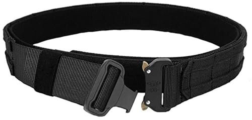 Tinkber 1 Stück Taktischer Gürtel mit Schnellverschluss Taktischer Gürtel mit 1,5 Zoll Innengürtel Militär Molle Kampfgürtel mit Innengurt Arbeitsgürte Verstellbar Nylon Molle Gürtel