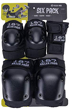 187 Killer Pads Adult Six Pack Black (XL/T)