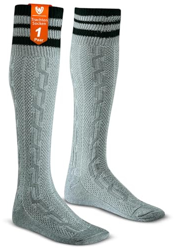 German Wear Trachtenstrümpfe Lang Trachtensocken Herren und Damen Knielange Strümpfe Socken aus Baumwolle 50cm Lang