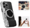 Vintage iPhone Camera Case With Mirror, Bluetooth - Suction Magnetic Case for iPhone 15 Pro (black)