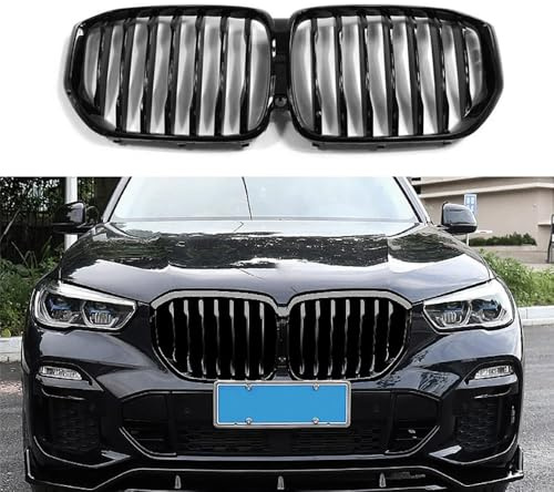 Uklal Auto ABS Front Kühlergrill, Für BMW New X5 G05 2019-2024 Doppelsteg Sport Front Nieren Kühlergrill Doppel Rippen Grill Auto-Kühlergrill-Zubehör