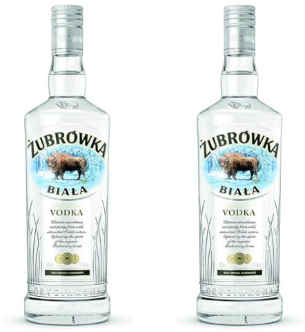 Zubrowka Biala Premium Vodka 70 cl, 37.5 Percent (Pack of 2)