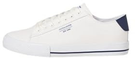 JACK & JONES Canvas Sneaker, Jfwryder Ln-Zapatillas de Lona Hombre, Blanco Brillante, 40 EU