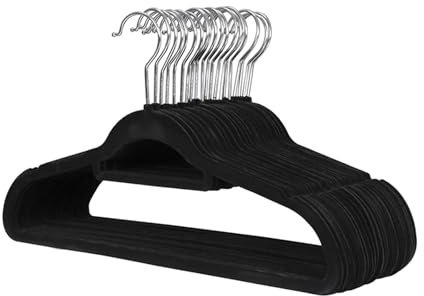 GLADIC Kleiderbügel 50/100 Stück Samt-Kleiderbügel, Nahtloser Kleiderbügel für nasse und trockene Kleidung, robuste, rutschfeste Anzug-Kleiderbügel Coat Hanger