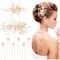 Dizila 8 Pieces Rose Gold Wedding Bridal Pearl Flower Hair Clips Barrettes+U-shaped Pearl Rhinestone Hair Pins Headpieces Accessories for Brides Bridesmaids Women Girls