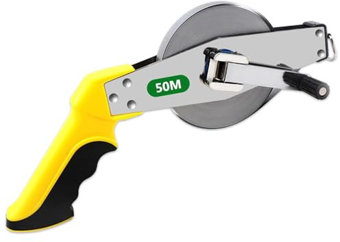 Maßband mit offener Rolle, hochpräzises 165 Fuß/50 m langes Maßband mit 1/2 Zoll, Zoll-/metrische Skala für Ingenieure, den Außenbereich, Sportplätze, schlagfest