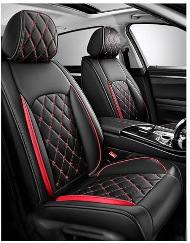 MMHGFIR Auto Leder Sitzbezüge, für Citroen C3 1.2 PureTech 5 Sitzer Wasserdicht Atmungsaktiv Leder Autositzbezug Vorne Hinten Schonbezüge Innenraum Zubehör,A