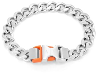 Armani Exchange Herren Edelstahl Armband mit Dornschließe, Length: 190MM+20MM, Width: 6MM