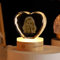 SCHUANGZHAN Retrato fotográfico de cristal 3D personalizado con base de luz, imagen grabada con láser, ladrillo de cristal 3D, patrón de bricolaje grabado para parejas