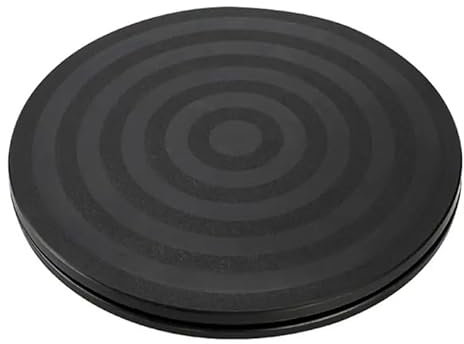 SAYTAK Rueda de Cerámica,Tornos de Alfarero Plato Giratorio de plástico Negro de 8 y 20cm, Plato Giratorio Redondo 360, Rueda de cerámica, Plato Giratorio for Escultura de Arcilla