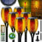 KESSER® Gartenfackel Solar 6er Set Solarleuchten 12 LEDs Flamme mit Wandhalterung + Erdspieß Licht-Sensor Wetterfest Garten Solarleuchte Fackel Lichter LED Gartenlampe Solarlampe Flammenlicht