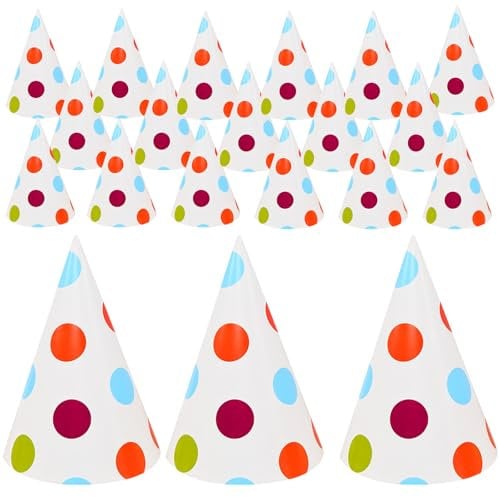 SAIIURV 20 cappelli da festa di compleanno a cono per feste di compleanno, decorazioni e celebrazioni per Halloween, Capodanno, feste di compleanno (20 pezzi)