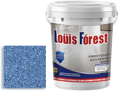 Louis Forest Peinture de sol époxy effet marbre brillant 0,5/1 kg, séchage rapide, antidérapante, résistante à l'usure (bleu saphir, 0,5 kg)