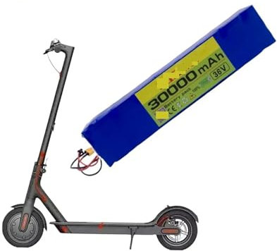 Batterie de Scooter 36 V 30000 mAh, Compatible avec la Batterie Xiaomi M365, Carte BMS et Interface XT60-DC.