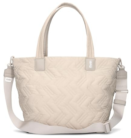 Zwei Damen Puffer Tasche Cleo CL200 gesteppter Shopper, quilted Tote Bag, ultraleicht, wasserabweisend, robust, als große Umhängetasche mit zusätzlichem langen Gurt tragbar