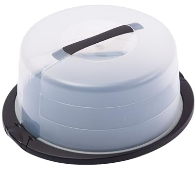 Novaliv Kuchen-Transportbox (Rund Ø30 x 17 cm), Aufbewahrungsbox mit Deckel für Kuchen & Torten, Tortentransportbox Tortenglocke Tortenbehälter, Zubehör Box Aufbewahrung Platte Behälter Haube