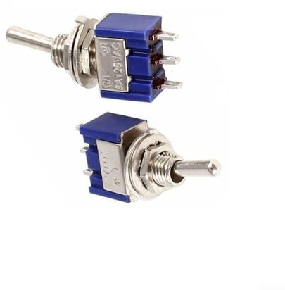 Mini interruptores de palanca de 3 pines, SPDT ON ON, 6 A 125 VAC, 10 piezas MTS102, agujero de montaje de 1/4, dispositivos eléctricos