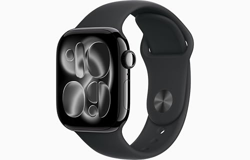 Apple Watch Series 11 [GPS, 42mm] Cassa Jet Black in Alluminio con Cinturino Sport Nero, S/M (Ricondizionato)