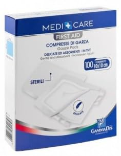 promo 200 pezzi Medicare Compresse Di Garza Sterili in TNT, 10x10cm