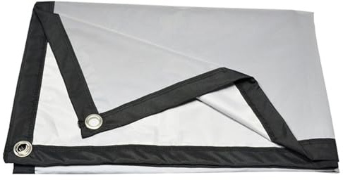 Pantalla de proyector antirreflejo - 60 a 130 Pulgadas (1 Unidad) 16:9 4K HD | Superficie de rechazo de luz Ambiental con Capa metálica, Pantalla de Cine con Bordes Negros y Ganchos para Cine al Aire
