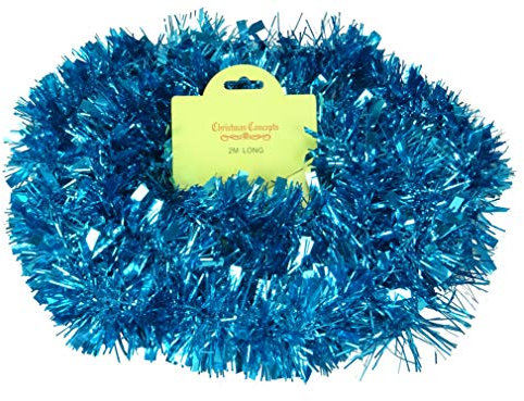 Christmas Concepts® 2 Meter Chunky/Fine Weihnachten Tinsel - Weihnachtsdekoration - hochwertige Tinsel (Türkis)