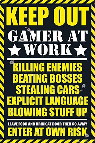 GB eye Keep Out-Gamer at Work Poster, Paper, Multicolor, 91.5 x 61cm, 2