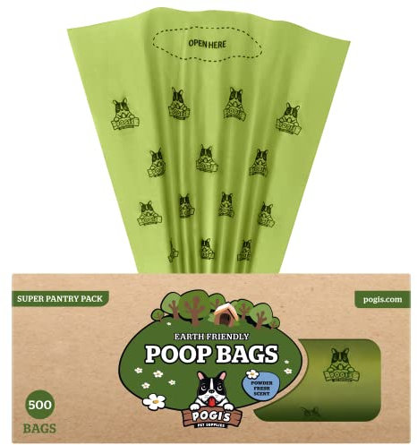 Pogi Hundekotbeutel – mit Duft, extra groß und auslaufsicher, für Spender und Vorrat – 500 Tüten (Großrolle)