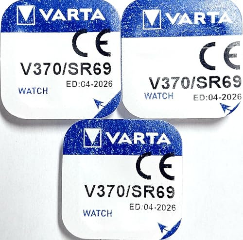 VARTA Lot de 3 piles oxyde argent pour montres V370 (SR69) SR920SW 1,55 volt