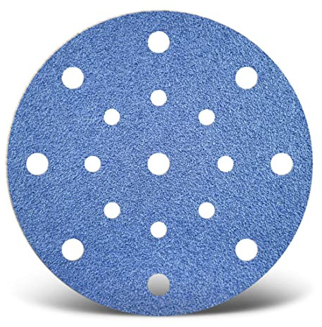 MENZER Blue Disques abrasifs auto-agrippants, 150 mm, 17 trous, p. Ponceuses excentriques, Corindon de zirconium (Lot de 25) G24