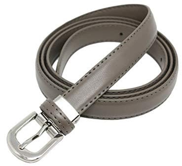 YEHMAN klassischer dünner damen Ledergürtel breite 2 cm Länge 120 cm kürzbar Taupe