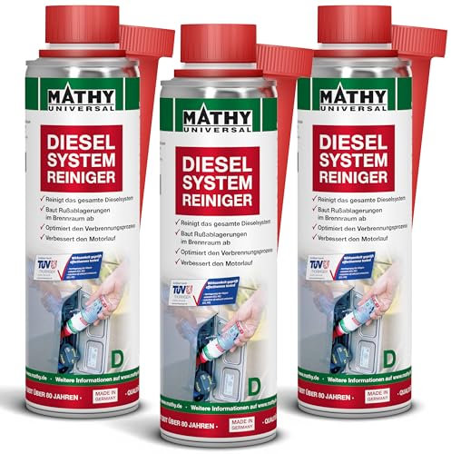 MATHY-D Diesel Systemreiniger (3 x 250 ml) – hochwirksames Diesel Additiv - Brennraum Reiniger - Zertifizierter Diesel Reiniger