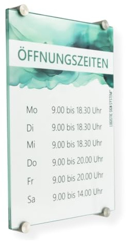 Logistic Sign System I Türschild Glas,Vitrum K4, Klemmhalter (DIN A4)