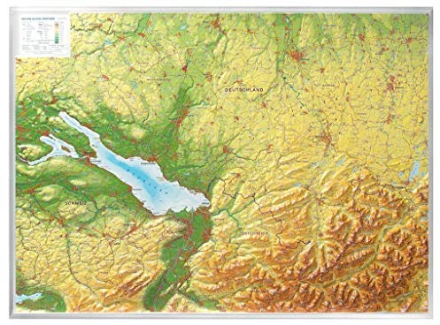 Relief Allgäu Bodensee 1:200.000 (ohne Rahmen): Tiefgezogenes Kunststoffrelief