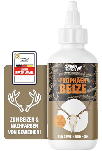 Trophäenbeize 200 ml zum Beizen und natürlichen Nachfärben von Geweih & Horn | Hirschhornbeize und Gehörnbeize für Trophäen aller Art zum Erhalt von natürlichen Farben