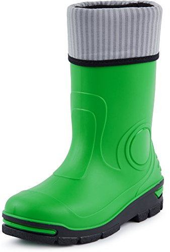 Ladeheid Kinder Mädchen Jungen Gummistiefel Regenschuhe mit Warme Socke LARB013 (Grün, 23 24 EU)