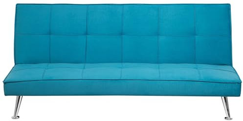 3-Sitzer Sofa mit Schlaffunktion Stoff seeblau Schlafsofa ohne Armlehnen Hasle