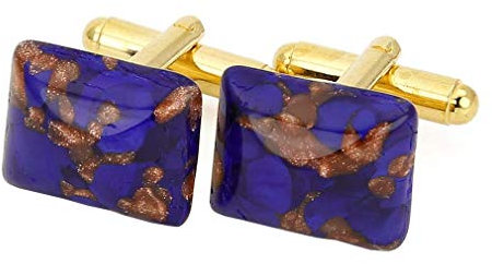 Glass Of Venice Gemelos rectangulares Murano Avventurina - Azul Marino