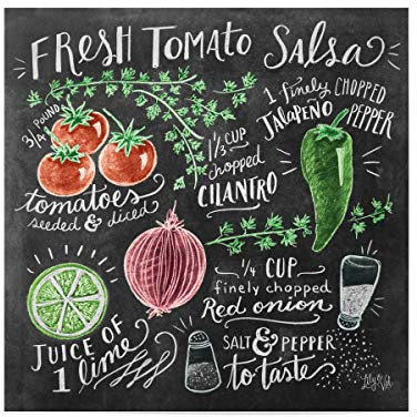 artboxONE Poster 20x20 cm Typografie Tomato Salsa Recipe - Bild Tomatosalsa Cook Eating