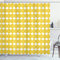 ABAKUHAUS Citrons Rideau de Douche, Ogee Motif Citrons, Tissu Ensemble de Décor de Salle de Bain avec Crochets, 175 x 200 cm, Terre Jaune et Blanc
