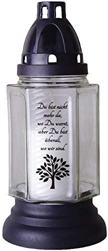 HS Candle Grabkerze 6eck mit dem Motiv - Baum mit Spruch